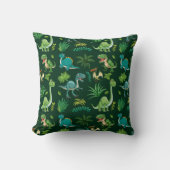 Green Dinosaur Print Decorative Pillow Kissen (Vorderseite)