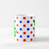 Green Dinosaur Red Blue Polka Dots Tasse (Mittel)