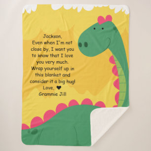 Green Dinosaur Sherpa Blanket mit benutzerdefinier Sherpadecke