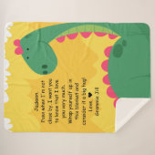 Green Dinosaur Sherpa Blanket mit benutzerdefinier Sherpadecke (Vorderseite (Horizontal))
