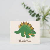 Green Dinosaur, Stegosaurus Danke Postkarte (Stehend Vorderseite)