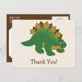 Green Dinosaur, Stegosaurus Danke Postkarte (Vorne/Hinten)
