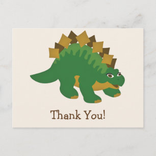 Green Dinosaur, Stegosaurus Danke Postkarte