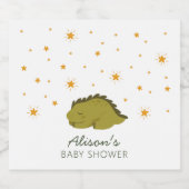 Green Dinosaur Twinkle Stars Gender Neutral Bierflaschenetikett (Einzelnes Label)