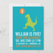 Green Dinosaur und Balloon-Kindergeburtstag Einladung (Vorderseite)