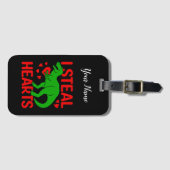 Green Dinosaur Valentine I Steal Hearts Gepäckanhänger (Vorderseite (Horizontal))