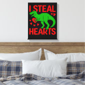 Green Dinosaur Valentine I Steal Hearts Leinwanddruck (Insitu (Schlafzimmer))