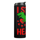 Green Dinosaur Valentine I Steal Hearts Thermosbecher (Nach links gedreht)