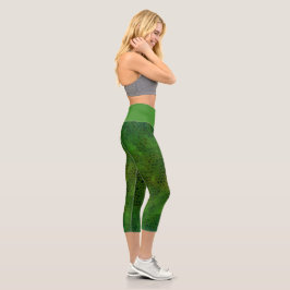 Green Dinosaur versteckt Capri Leggings