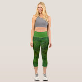 Green Dinosaur versteckt Capri Leggings (Vorderseite)