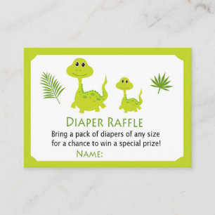 Green Dinosaurier Diaper Raffle Tickets