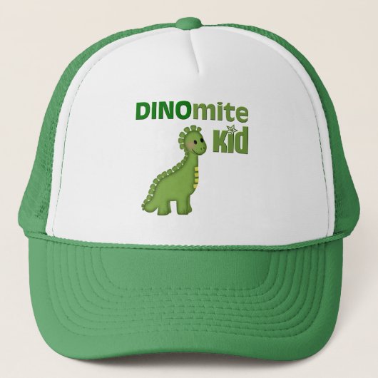 Green Dinosaurier Dinomit Truckerkappe (Vorderseite)