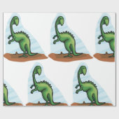 Green Dinosaurier Geschenkpapier (Flach)
