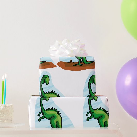 Green Dinosaurier Geschenkpapier