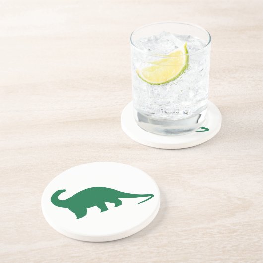 Green Dinosaurier Getränkeuntersetzer (Seite)
