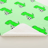 Green Dinosaurier Lieben Fußball Cartoon Muster Sherpadecke (3/4)