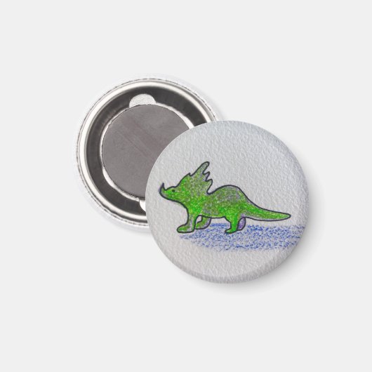 Green Dinosaurier Magnet (Vorderseite/Rückseite)