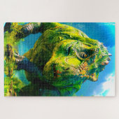 Green Dinosaurier Puzzle (Horizontal)