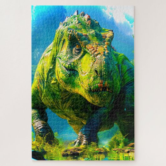 Green Dinosaurier Puzzle (Vertikal)