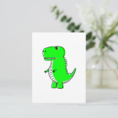 Green Dinosaurier Zeichne Niedliche Custom Postkarte (Stehend Vorderseite)