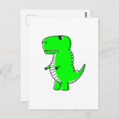 Green Dinosaurier Zeichne Niedliche Custom Postkarte (Vorne/Hinten)