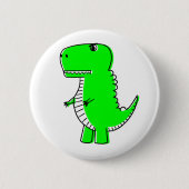 Green Dinosaurier Zeichnend Button (Vorderseite)