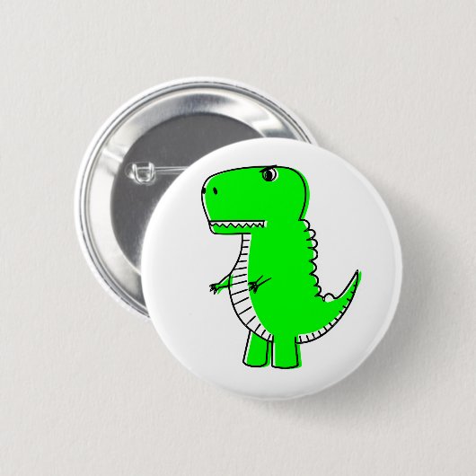 Green Dinosaurier Zeichnend Button (Vorne & Hinten)