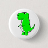 Green Dinosaurier Zeichnend Button (Vorderseite)