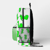Green Dinosaurier Zeichnend Individuelle Name Bedruckter Rucksack (Rechts)