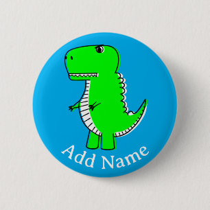 Green Dinosaurier Zeichnend Individuelle Name Button