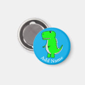 Green Dinosaurier Zeichnend Individuelle Name Magnet (Vorderseite/Rückseite)