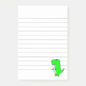 Green Dinosaurier Zeichnend Lined Post-it Klebezettel (Vorderseite)