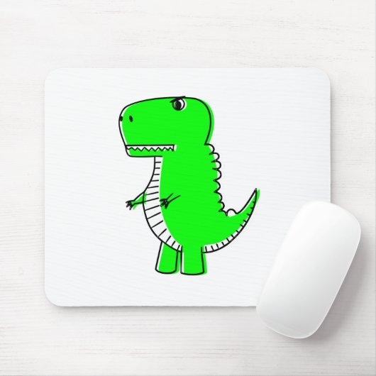 Green Dinosaurier Zeichnend Mousepad (Mit Mouse)