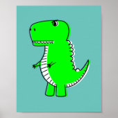 Green Dinosaurier Zeichnend Poster (Vorne)