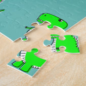 Green Dinosaurier Zeichnend Puzzle (Seite)