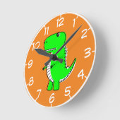 Green Dinosaurier Zeichnend Runde Wanduhr (Winkel)