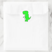 Green Dinosaurier Zeichnend Runder Aufkleber (Tasche)