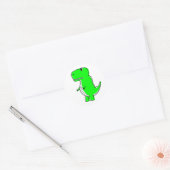 Green Dinosaurier Zeichnend Runder Aufkleber (Umschlag)