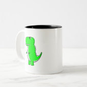 Green Dinosaurier Zeichnend Zweifarbige Tasse (Vorderseite Links)