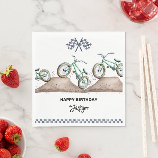 Green Dirt Bike BMX party Serviette (Beispiel)
