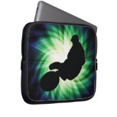 Green Dirt Bike Laptopschutzhülle (Vorne Rechts)