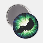 Green Dirt Bike Magnet (Vorderseite/Rückseite)