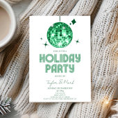 Green Disco Ball Cheers Holiday Party Einladung