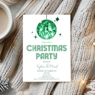 Green Disco Ball Chef Weihnachts-Party Einladung