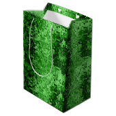 Green Disco Glitzer und Glitzern Mittlere Geschenktüte (Rückseite Schrägansicht)