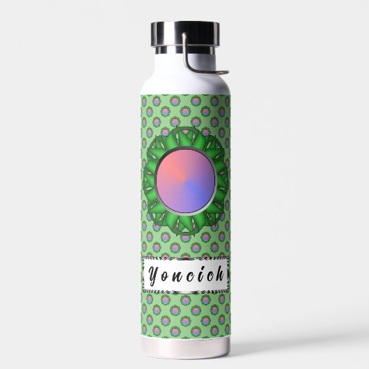 Green Disk Ribbon von Kenneth Yoncich Trinkflasche (Links)