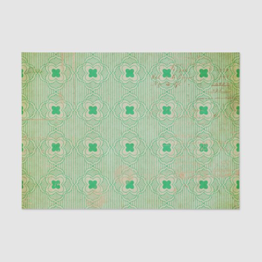 Green Distressed Art Deco Seidenpapier (Vorderseite)