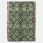 Green Distressed Damask Muster Decke (Vorderseite Vertikal)