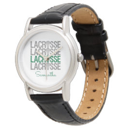 Green Distressed Lacrosse Word Armbanduhr