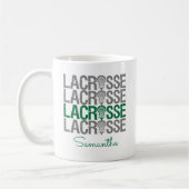 Green Distressed Lacrosse Word Kaffeetasse (Links)